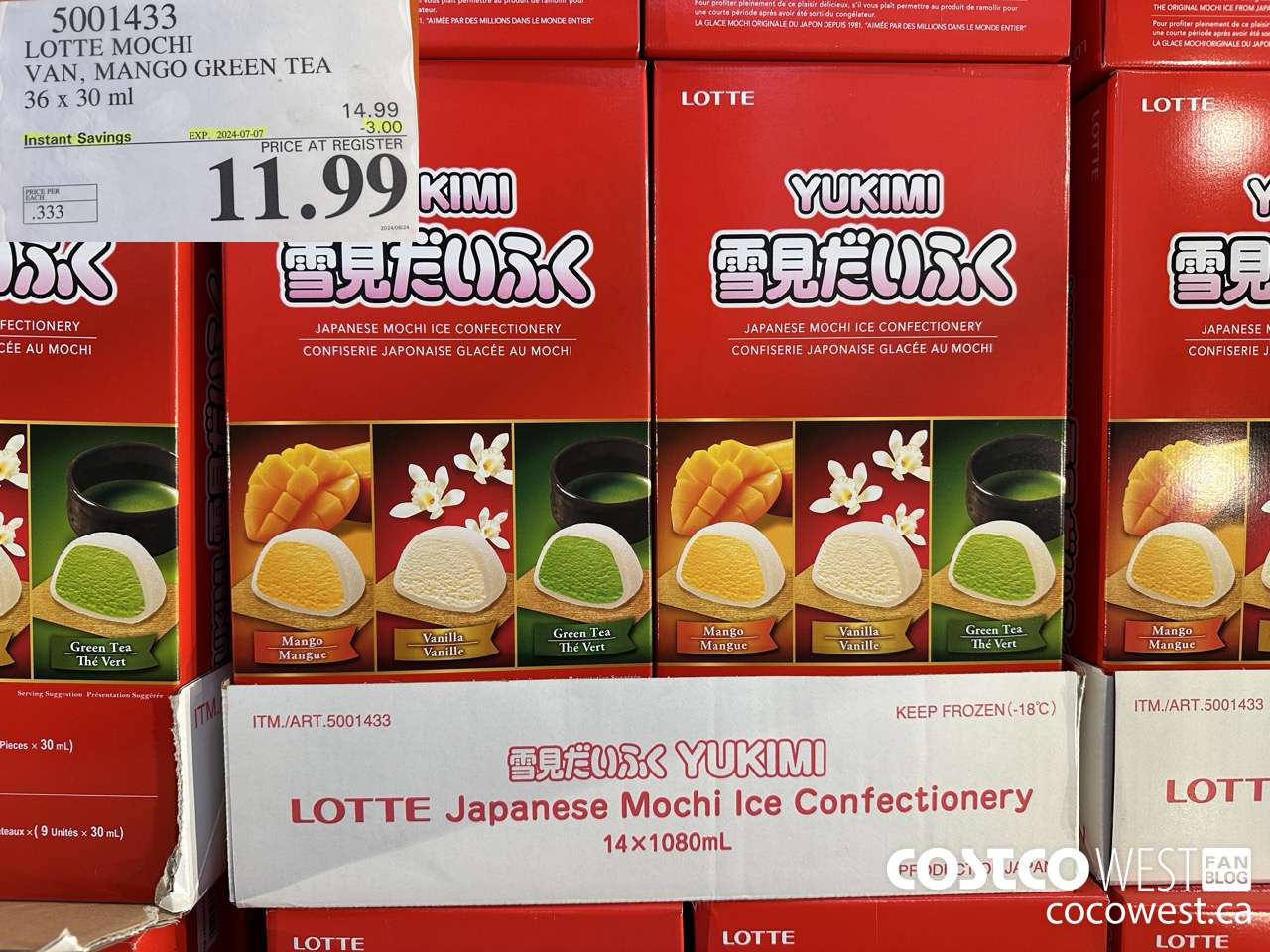 5001433 LOTTE MOCHI VAN, MANGO GREEN TEA 36 X 30 ML ($3.00 INSTANT SAVINGS EXPIRES ON 2024-07-07) $11.99