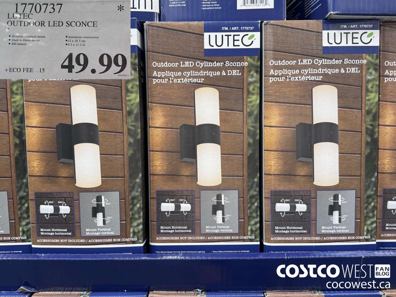 1770737 LUTEC OUTDOOR LED SCONCE $49.99