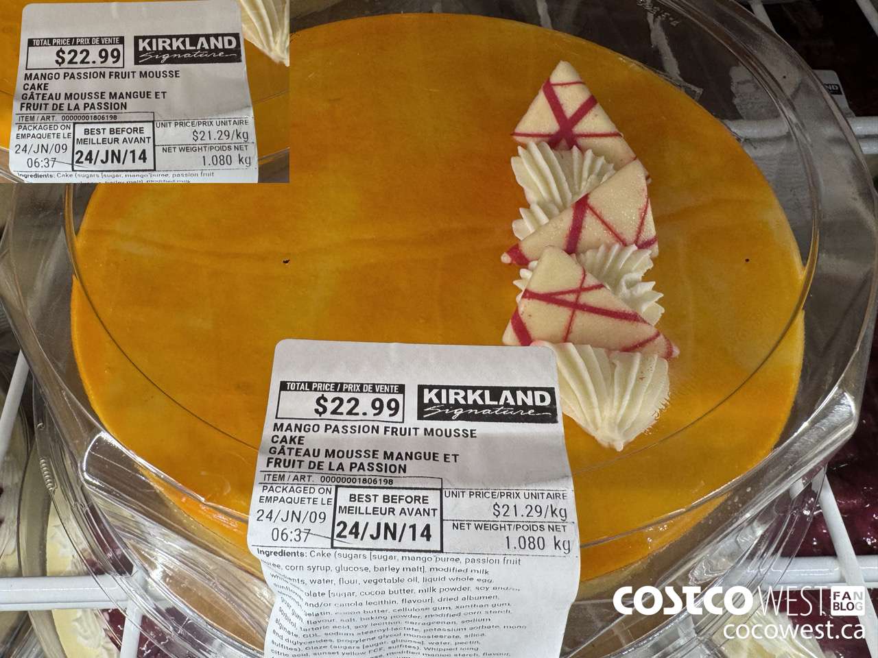 1806198 MANGO PASSION FRUIT MOUSSE CAKE $22.99