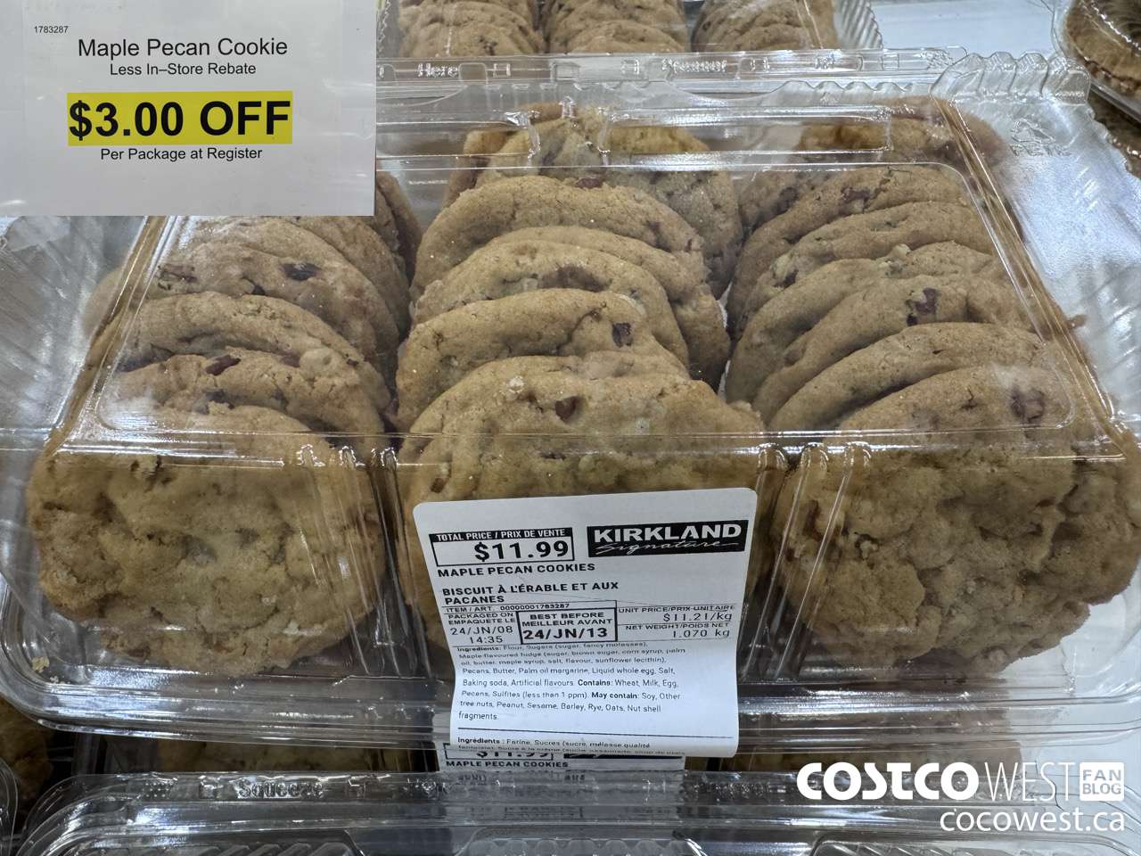1783287 MAPLE PECAN COOKIES ($3.00 INSTANT SAVINGS)