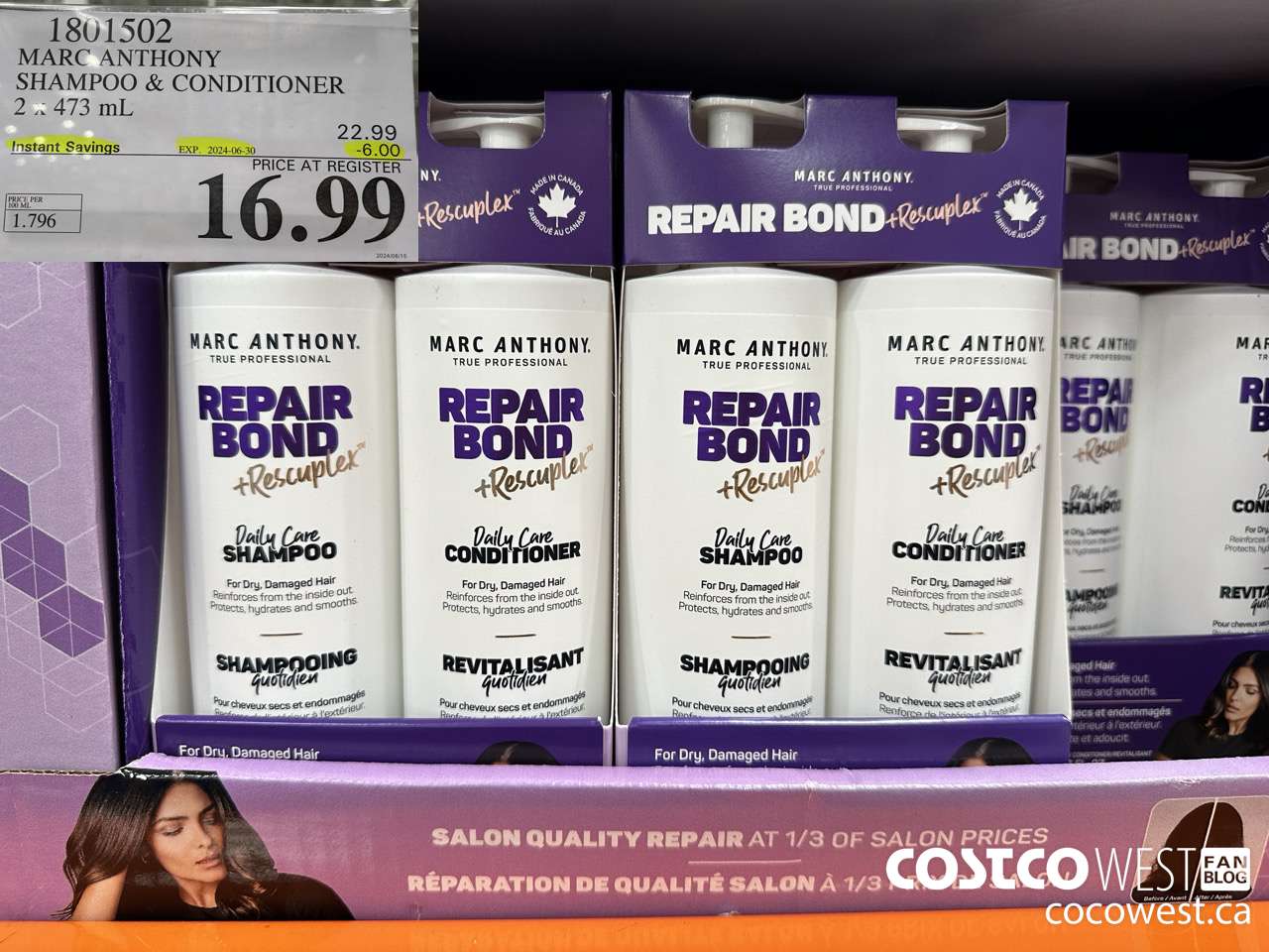1801502 MARC ANTHONY SHAMPOO & CONDITIONER 2 X 473 ML ($6.00 INSTANT SAVINGS EXPIRES ON 2024-06-30) $16.99