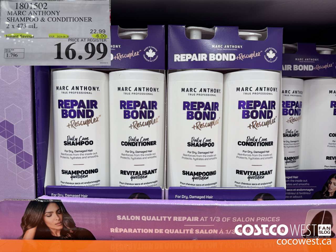 1801502 MARC ANTHONY SHAMPOO & CONDITIONER 2 X 473 ML ($6.00 INSTANT SAVINGS EXPIRES ON 2024-06-30) $16.99
