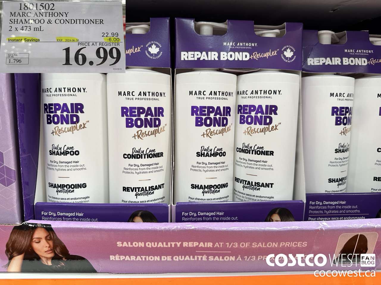 1801502 MARC ANTHONY SHAMPOO & CONDITIONER 2 X 473 ML ($6.00 INSTANT SAVINGS EXPIRES ON 2024-06-30) $16.99