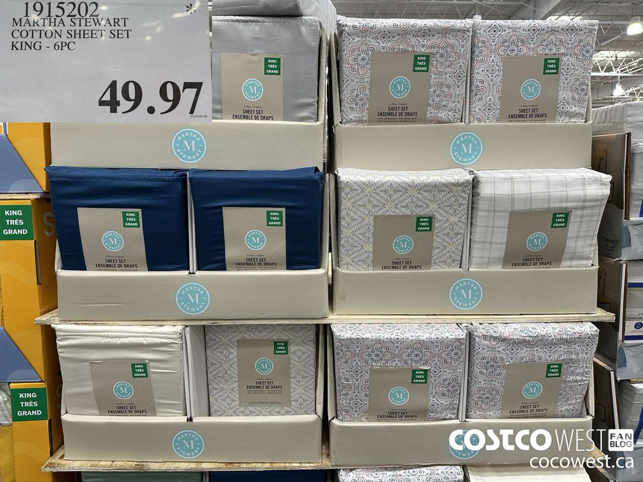 1915202 MARTHA STEWART COTTON SHEET SET KING 6PC $49.97