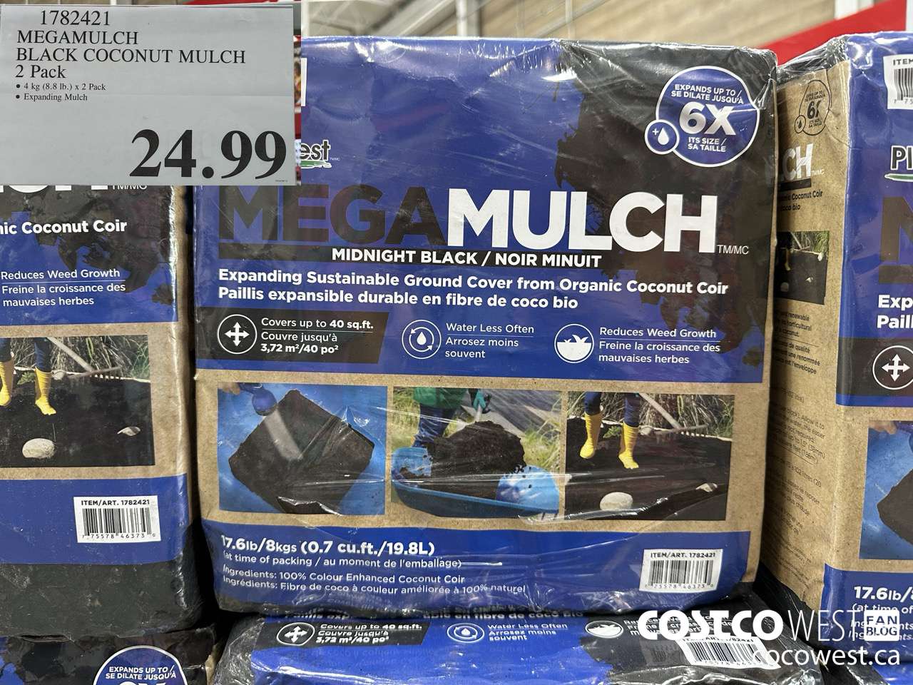 1782421 MEGAMULCH BLACK COCONUT MULCH 2 PACK $24.99