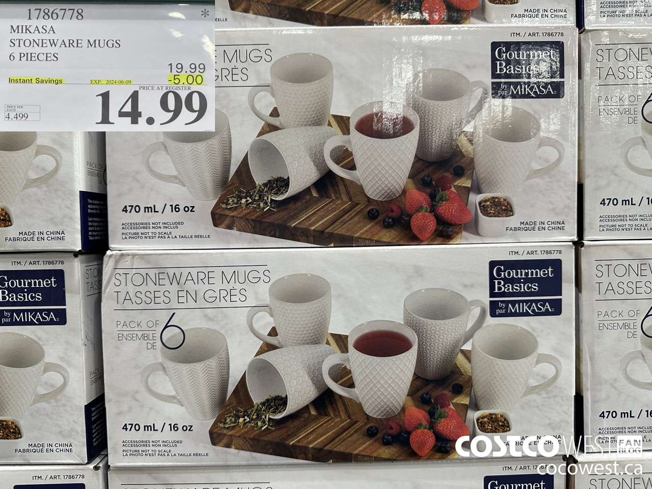 1786778 MIKASA STONEWARE MUGS 6 PIECES ($5.00 INSTANT SAVINGS EXPIRES ON 2024-06-09) $14.99