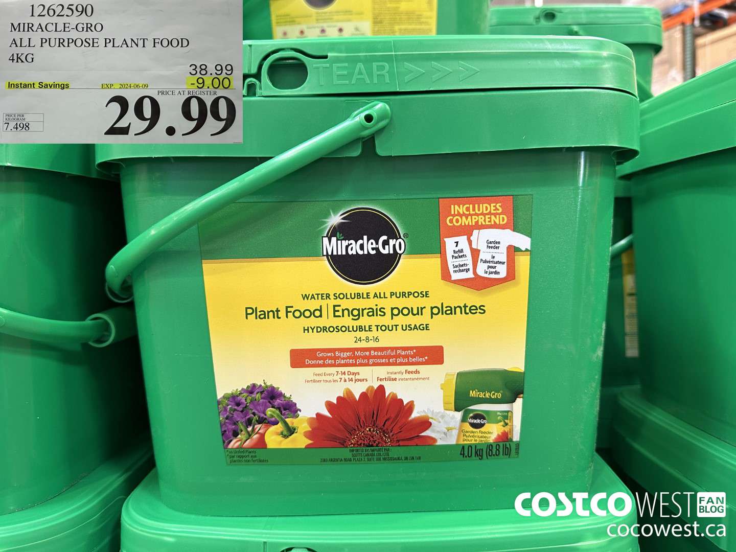 1262590 MIRACLE-GRO ALL PURPOSE PLANT FOOD 4KG ($9.00 INSTANT SAVINGS EXPIRES ON 2024-06-09) $29.99