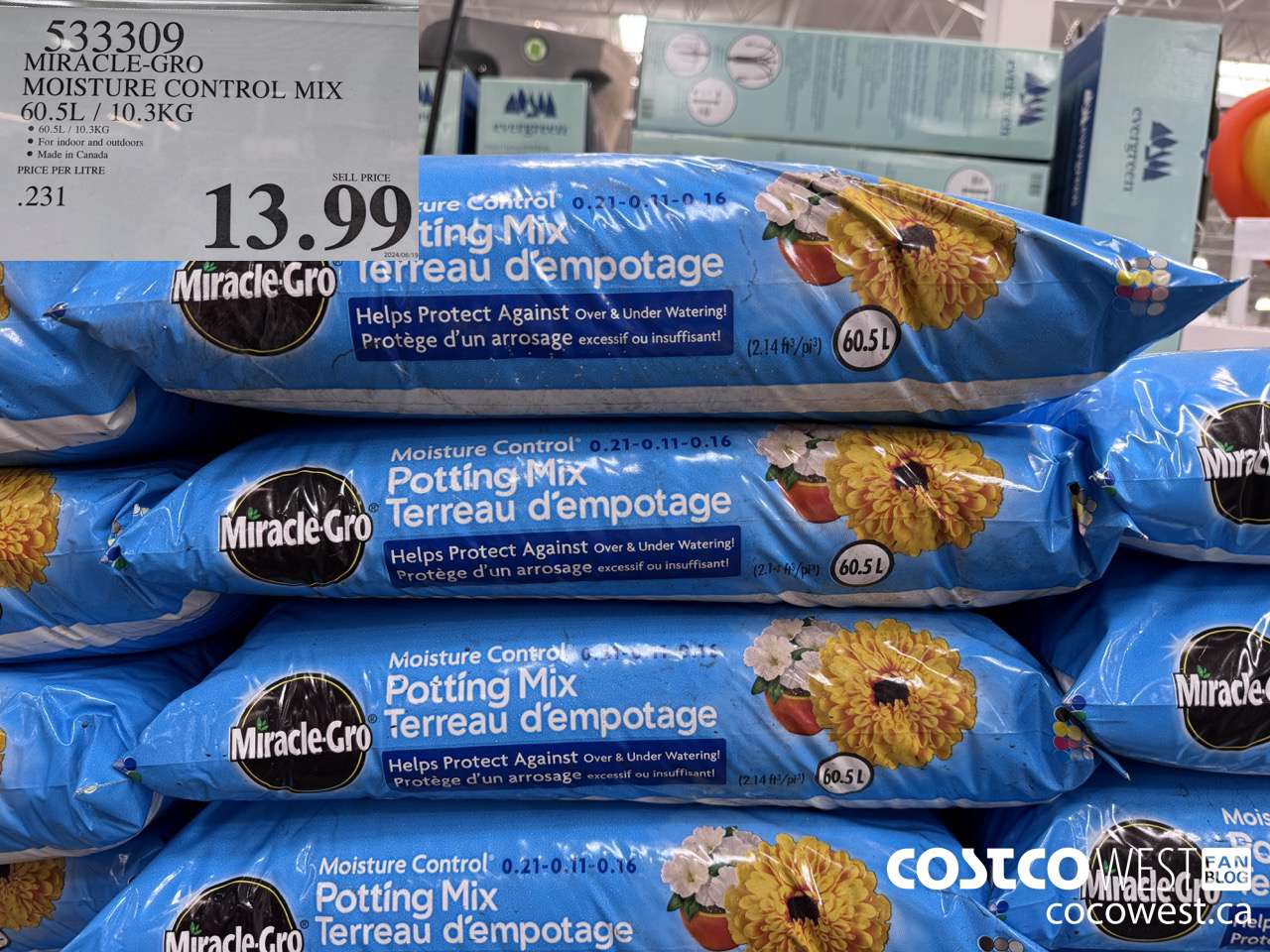 533309 MIRACLE-GRO MOISTURE CONTROL MIX 60.5L / 10.3 KG $13.99