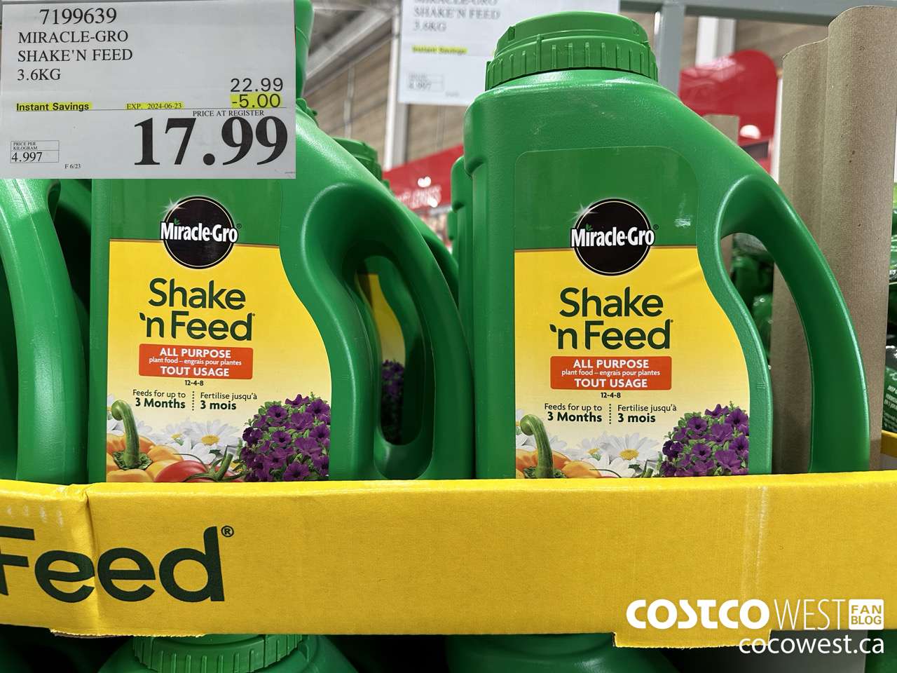 7199639 MIRACLE-GRO SHAKE'N FEED 3.6KG ($5.00 INSTANT SAVINGS EXPIRES ON 2024-06-23) $17.99