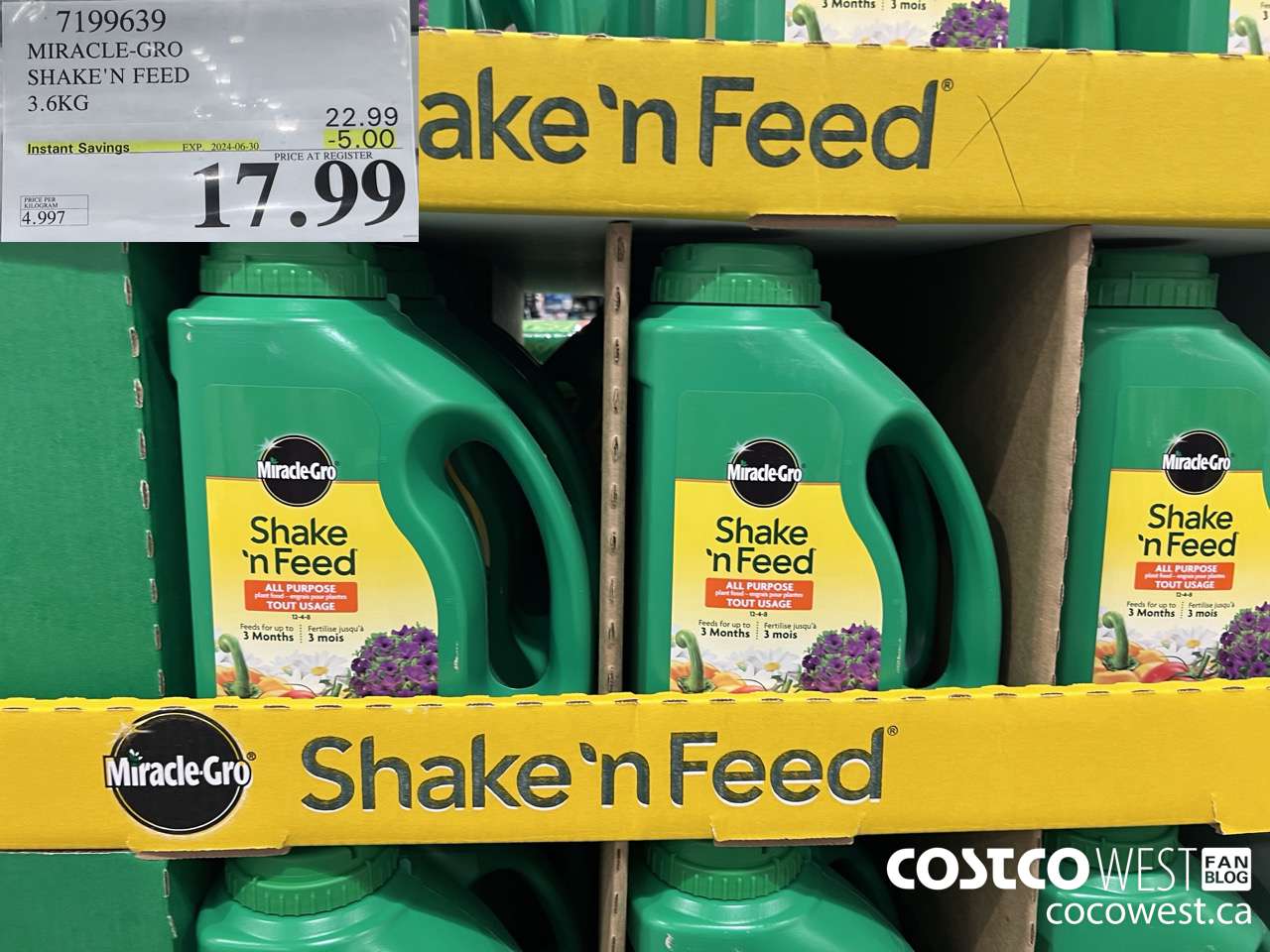 7199639 MIRACLE-GRO SHAKE'N FEED 3.6KG ($5.00 INSTANT SAVINGS EXPIRES ON 2024-06-30) $17.99