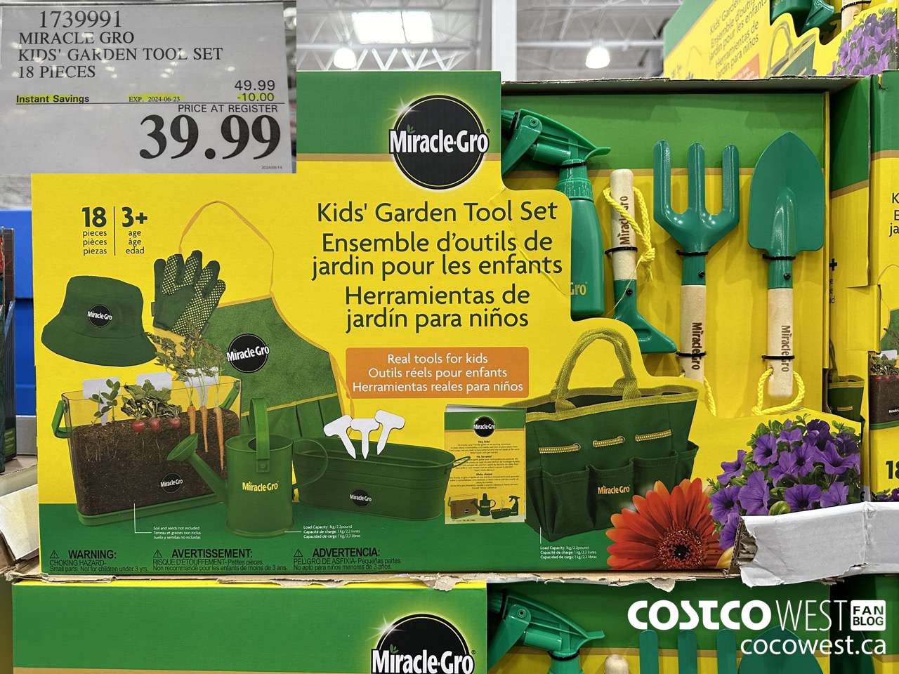 1739991 MIRACLE GRO KID'S GARDEN TOOL SET 18 PIECES ($10.00 INSTANT SAVINGS EXPIRES ON 2024-06-23) $39.99