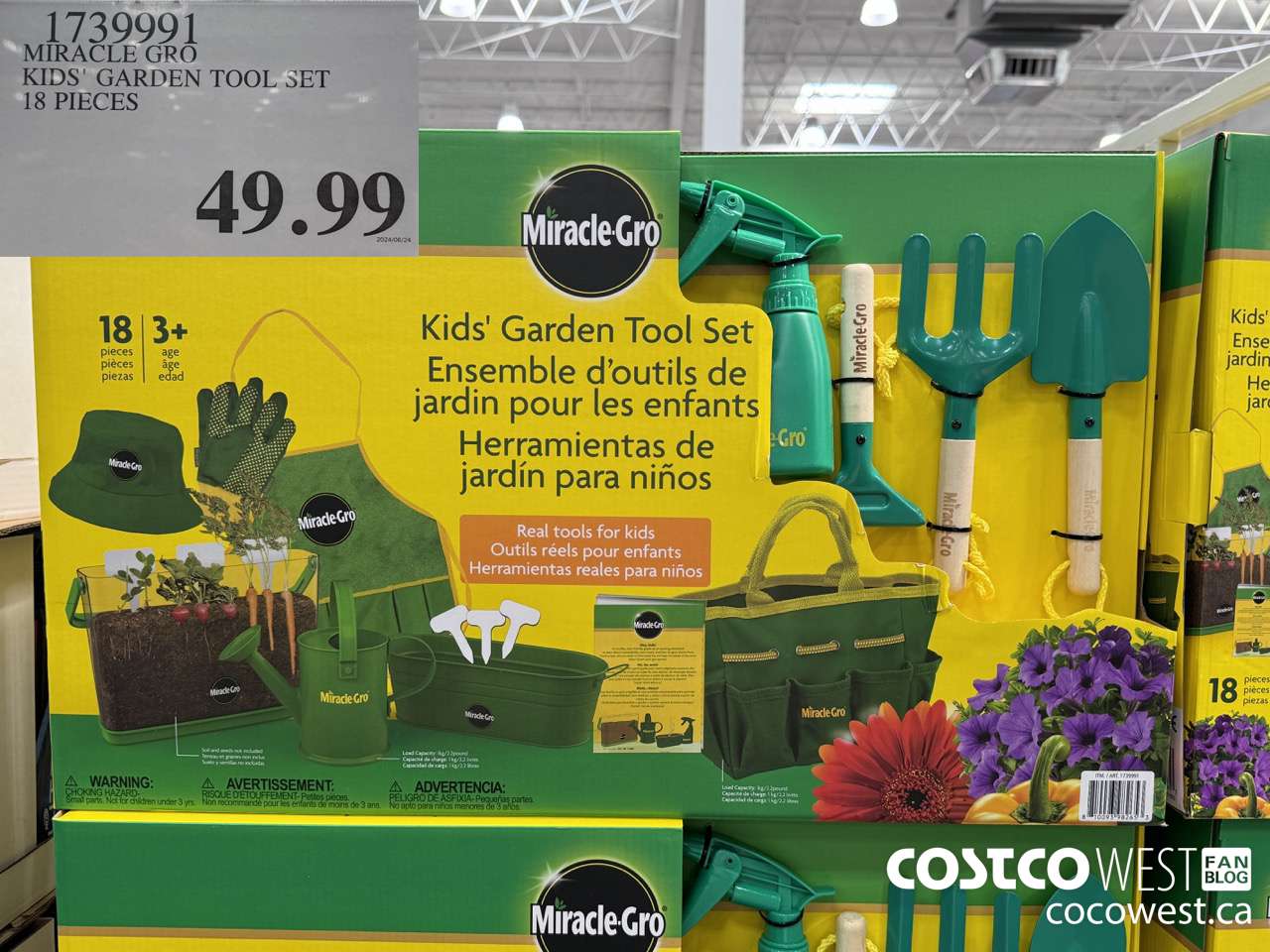 1739991 MIRACLE GRO KID'S GARDEN TOOL SET 18 PIECES $49.99