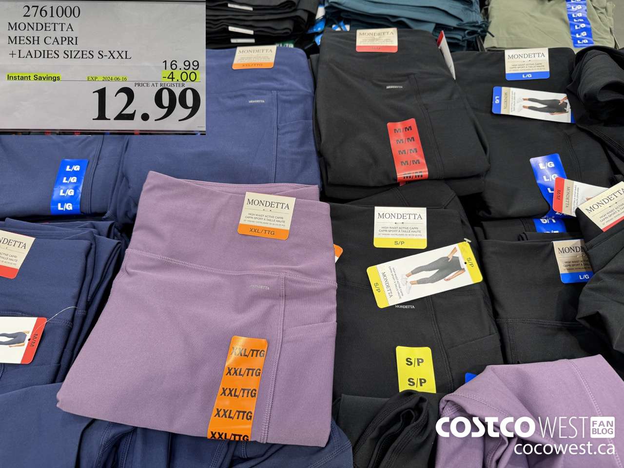 2761000 MONDETTA MESH CAPRI LADIES SIZES S-XXL ($4.00 INSTANT SAVINGS EXPIRES ON 2024-06-16) $12.99