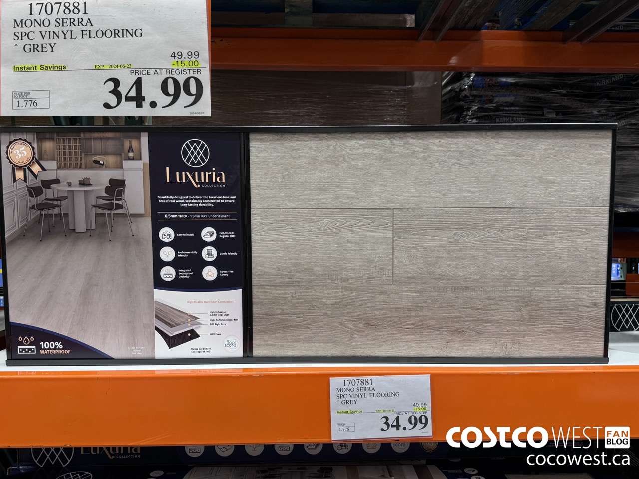 1707881 MONO SERRA SPC VINYL FLOORING GREY ($15.00 INSTANT SAVINGS EXPIRES ON 2024-06-23) $34.99