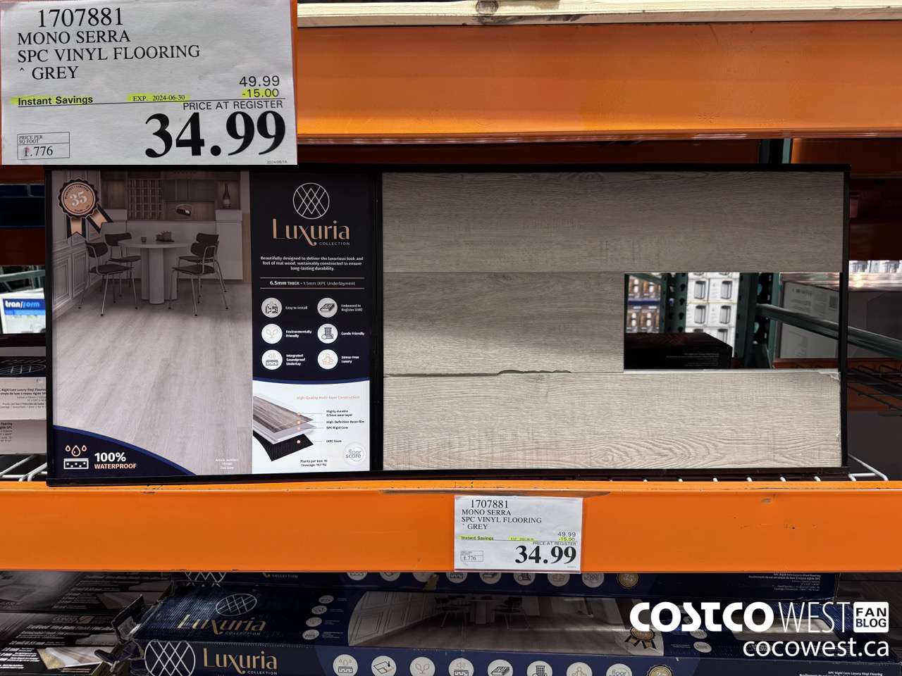 1707881 MONO SERRA SPC VINYL FLOORING GREY ($15.00 INSTANT SAVINGS EXPIRES ON 2024-06-30) $34.99