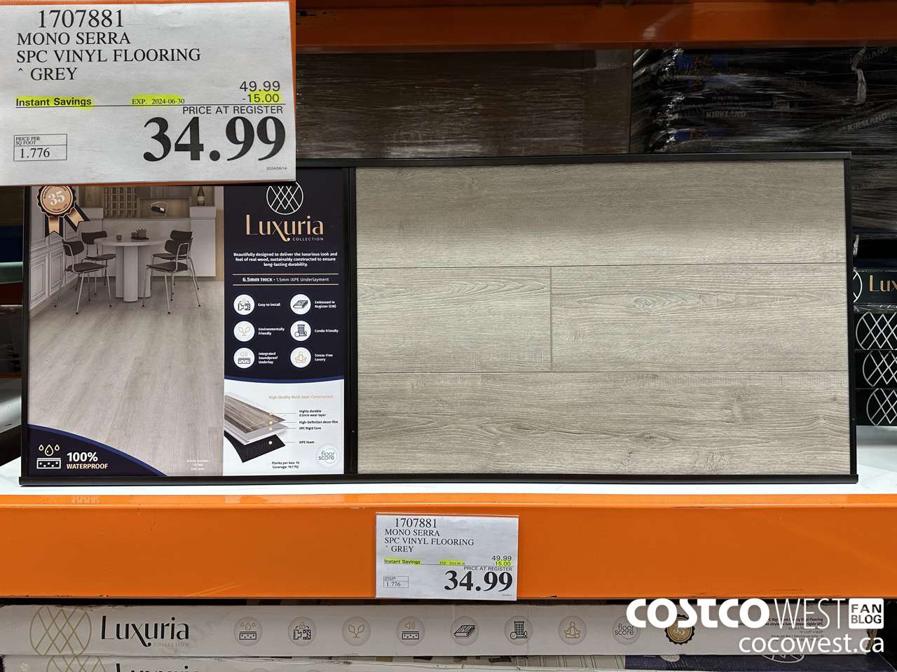 1707881 MONO SERRA SPC VINYL FLOORING GREY ($15.00 INSTANT SAVINGS EXPIRES ON 2024-06-30) $34.99