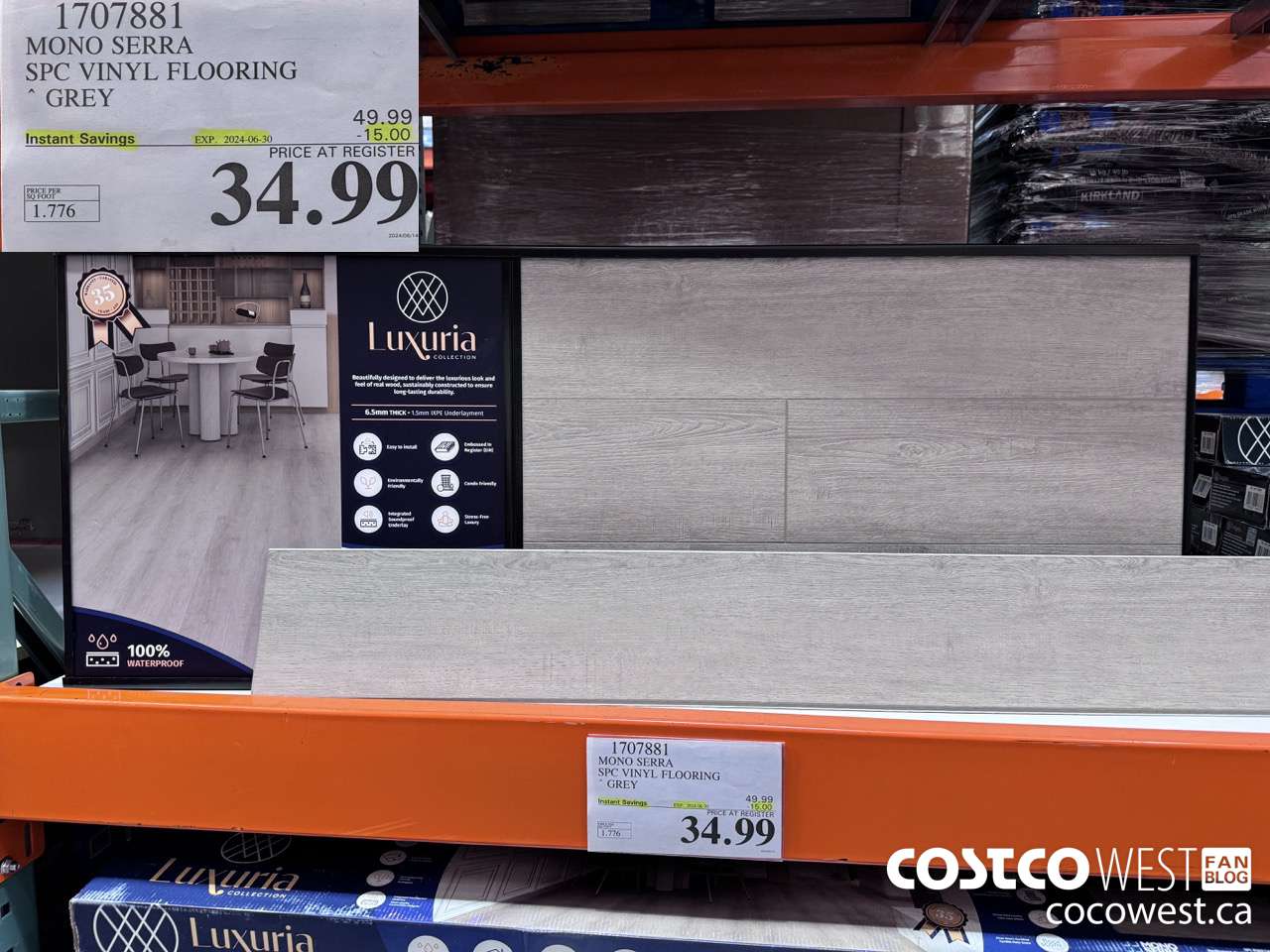 1707881 MONO SERRA SPC VINYL FLOORING GREY ($15.00 INSTANT SAVINGS EXPIRES ON 2024-06-30) $34.99