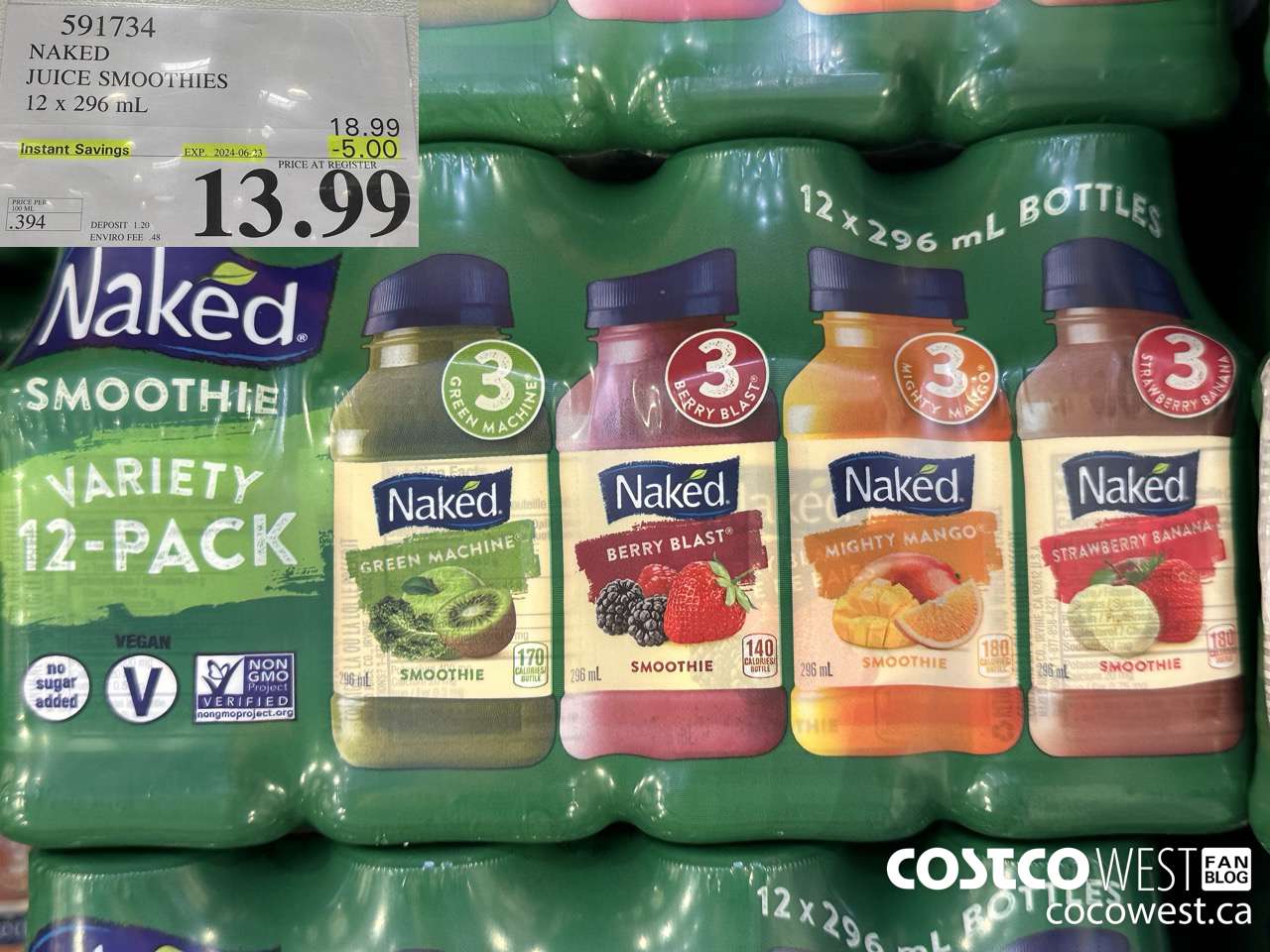 591734 NAKED JUICE SMOOTHIE 12 x 296 mL ($5.00 INSTANT SAVINGS EXPIRES ON 2024-06-23) $13.99