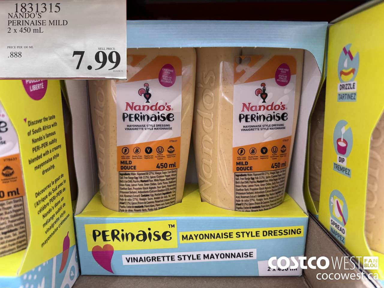 1831315 NANDO'S PERINAISE MILD 2 X 450ML $7.99