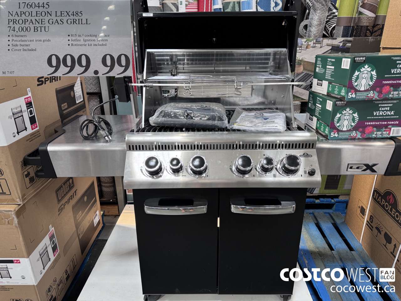 1760445 NAPOLEON LEX485 PROPANE GAS GRILL 74,000 BTU $999.99