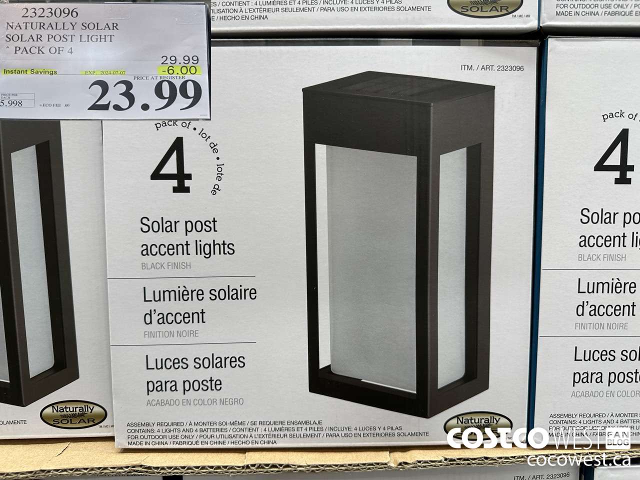 2323096 NATURALLY SOLAR SOLAR POST LIGHT PACK OF 4 ($6.00 INSTANT SAVINGS EXPIRES ON 2024-07-07) $23.99