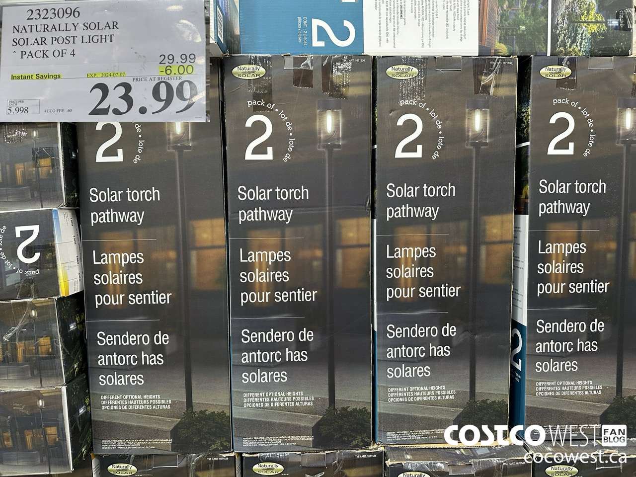 2323096 NATURALLY SOLAR SOLAR POST LIGHT PACK OF 4 ($6.00 INSTANT SAVINGS EXPIRES ON 2024-07-07) $23.99