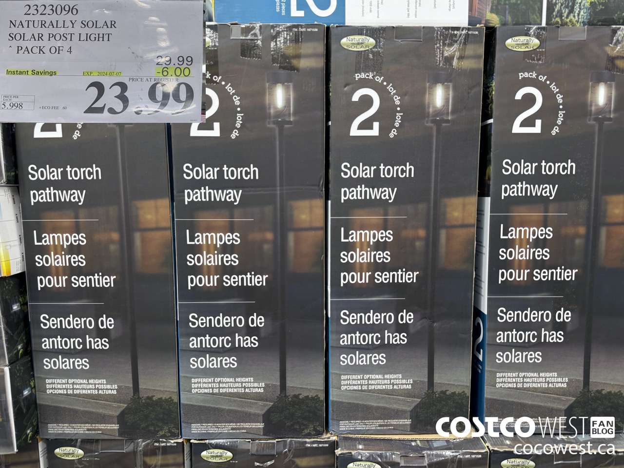 2323096 NATURALLY SOLAR SOLAR POST LIGHT PACK OF 4 ($6.00 INSTANT SAVINGS EXPIRES ON 2024-07-07) $23.99