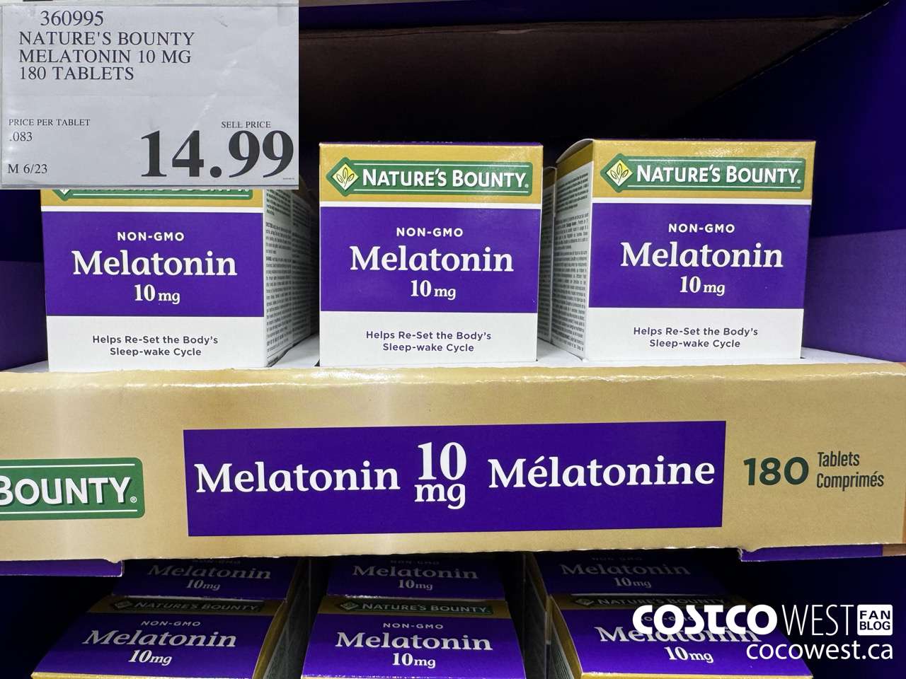 360995 NATURE'S BOUNTY MELATONIN GUMMIES 180 GUMMIES $14.99