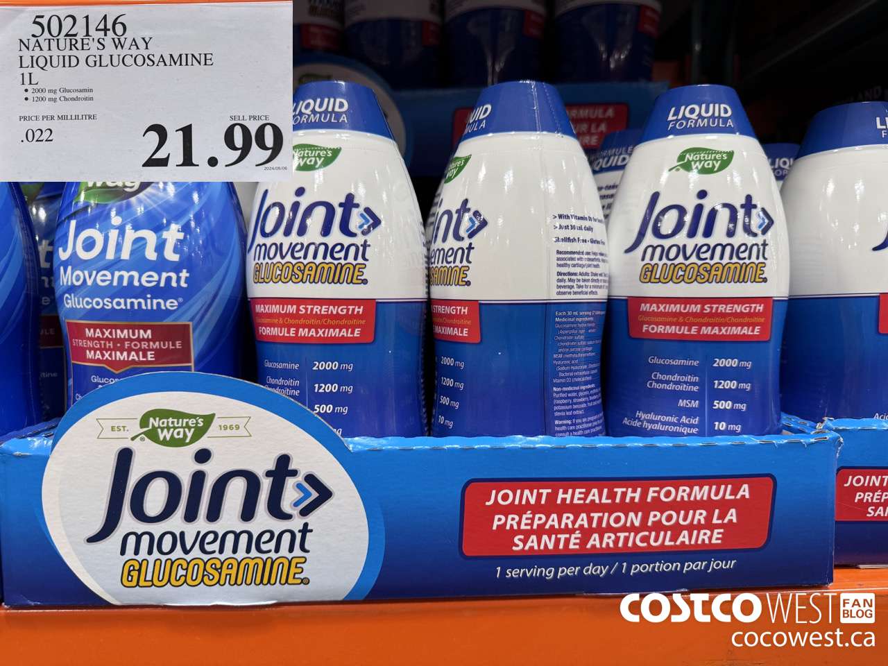 502146 NATURE'S WAY LIQUID GLUCOSAMINE 1 L $21.99