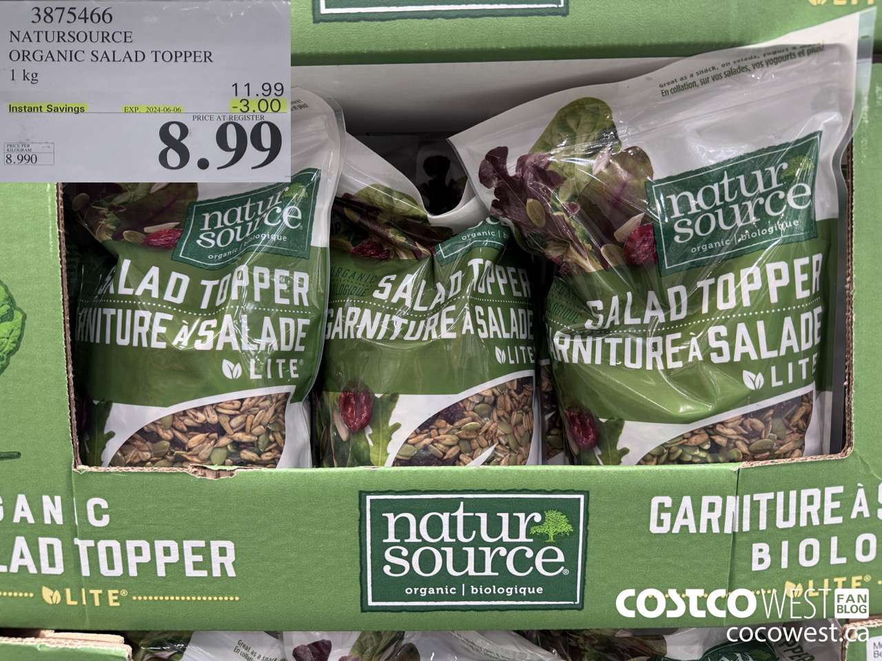 3875466 NATURSOURCE ORGANIC SALAD TOPPER 1 kg ($3.00 INSTANT SAVINGS EXPIRES ON 2024-06-06) $8.99