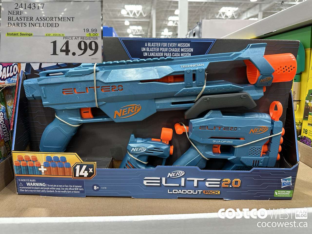 2414317 NERF BLASTER ASSORTMENT DARTS INCLUDED ($5.00 INSTANT SAVINGS EXPIRES ON 2024-06-30) $14.99