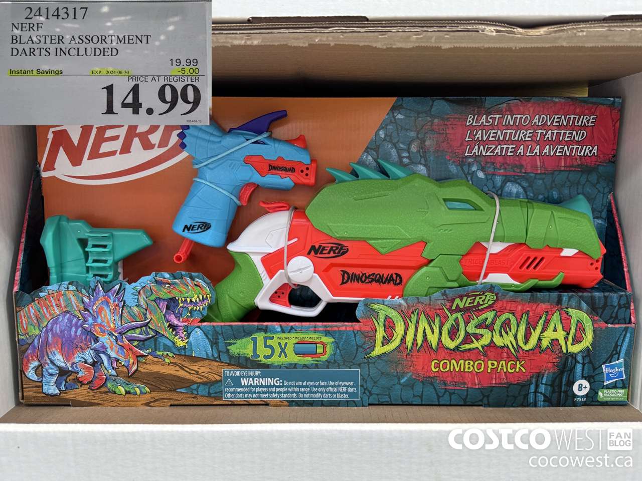 2414317 NERF BLASTER ASSORTMENT DARTS INCLUDED ($5.00 INSTANT SAVINGS EXPIRES ON 2024-06-30) $14.99