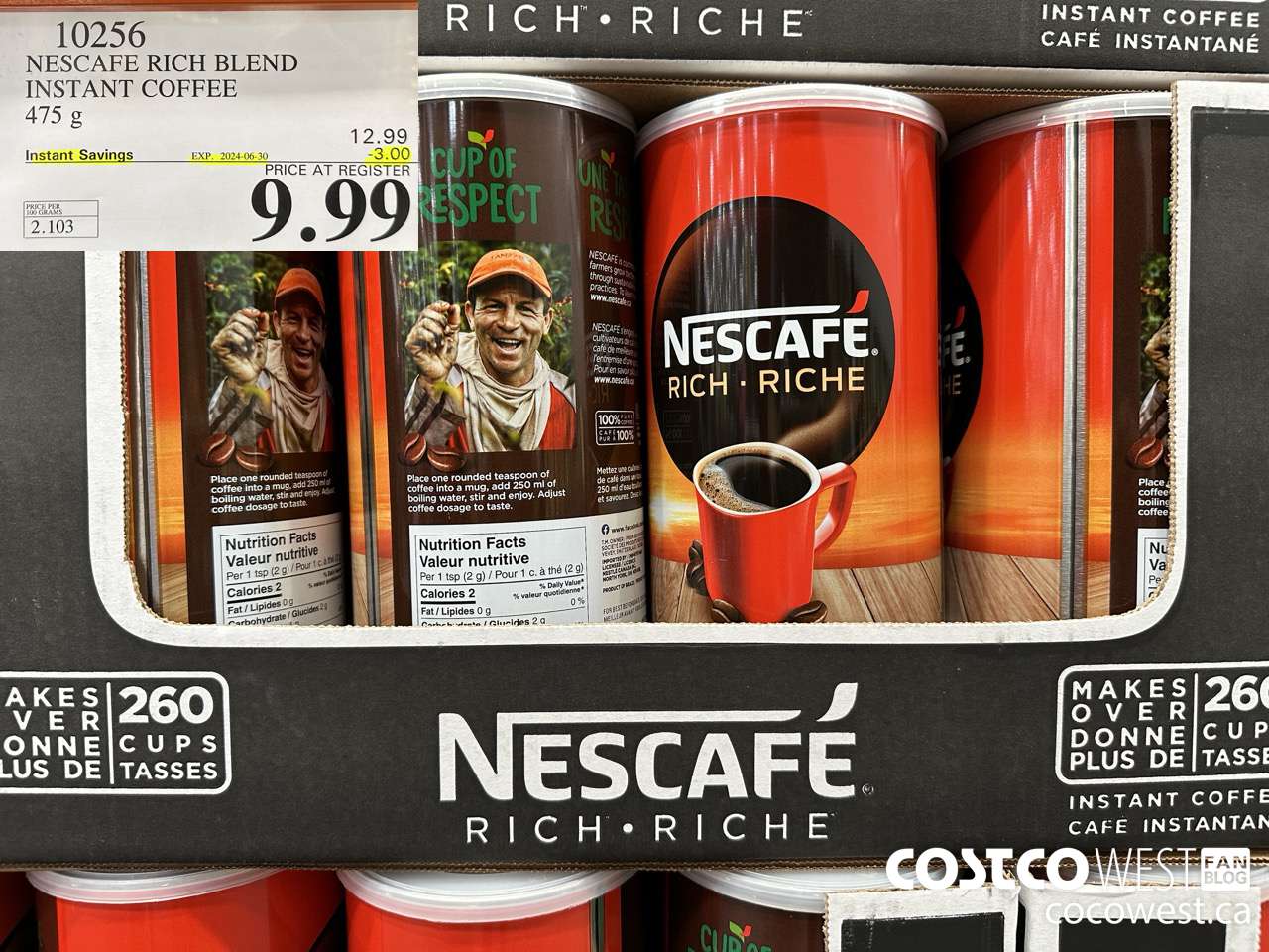 10256 NESCAFE RICH BLEND INSTANT COFFEE 475G ($3.00 INSTANT SAVINGS EXPIRES ON 2024-06-30) $9.99