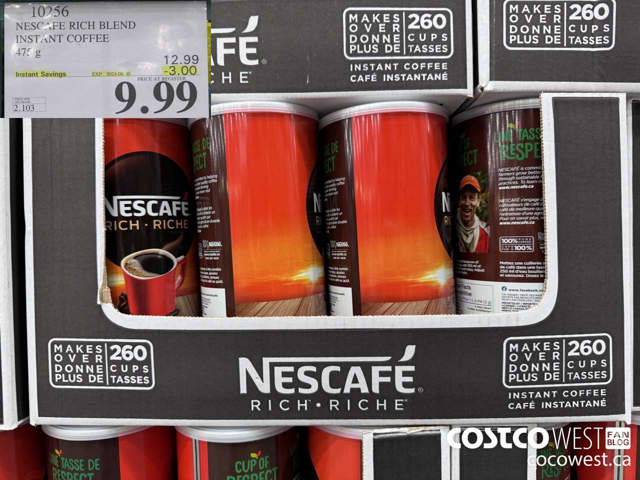 10256 NESCAFE RICH BLEND INSTANT COFFEE 475G ($3.00 INSTANT SAVINGS EXPIRES ON 2024-06-30) $9.99