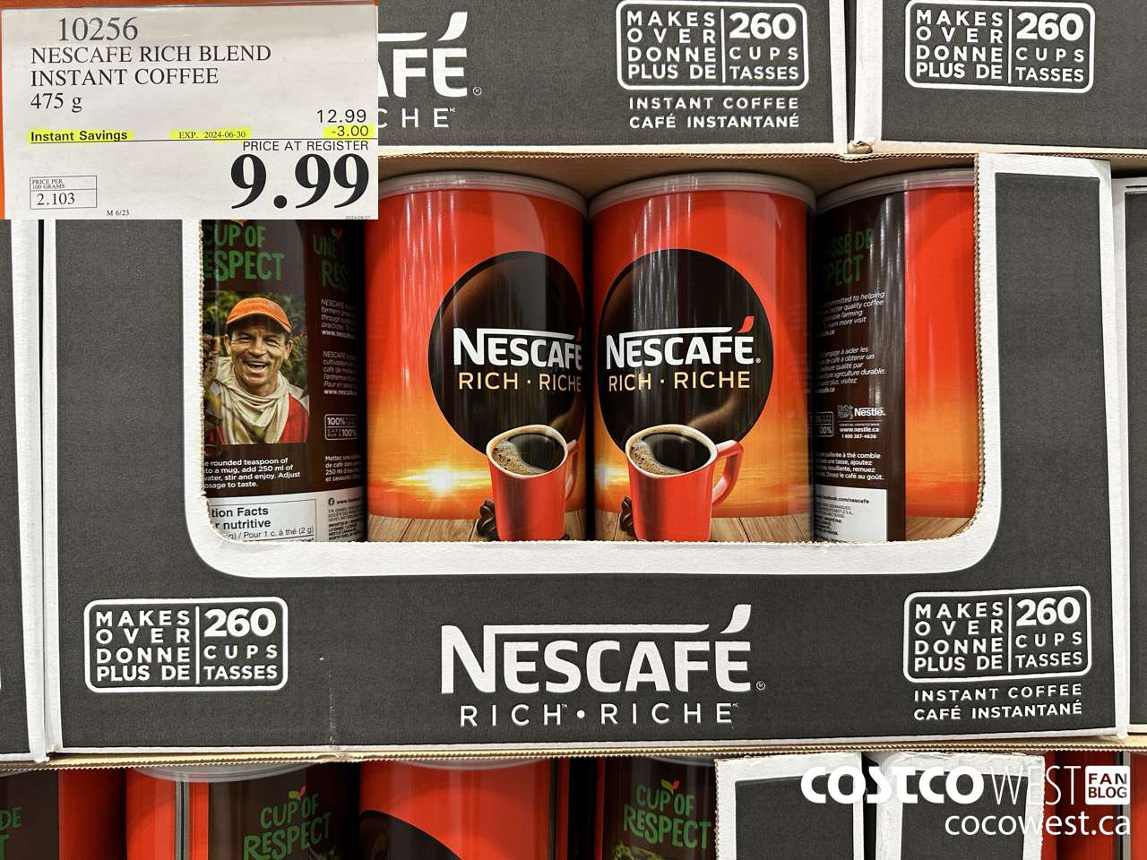 10256 NESCAFE RICH BLEND INSTANT COFFEE 475G ($3.00 INSTANT SAVINGS EXPIRES ON 2024-06-30) $9.99