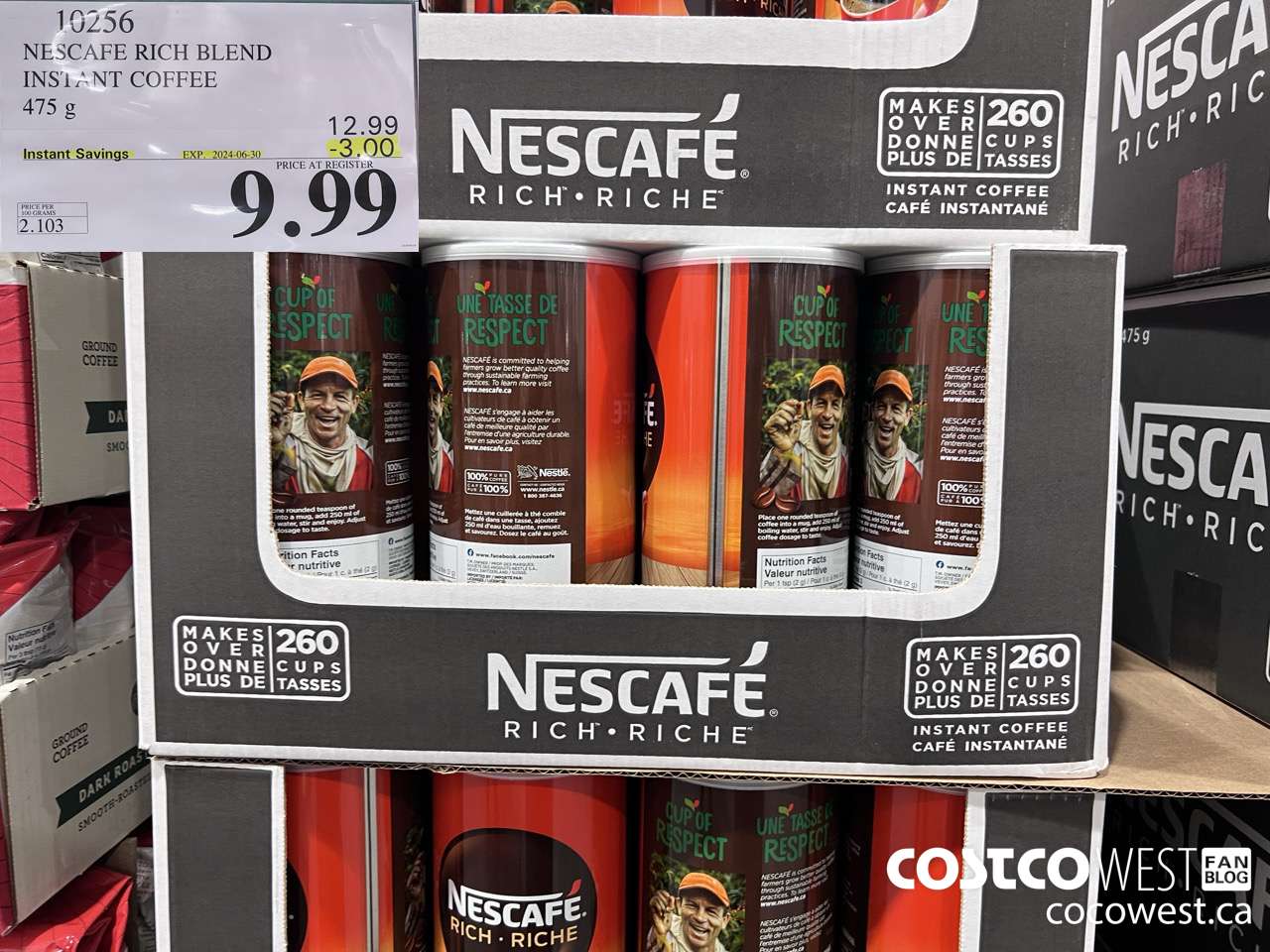 10256 NESCAFE RICH BLEND INSTANT COFFEE 475G ($3.00 INSTANT SAVINGS EXPIRES ON 2024-06-30) $9.99