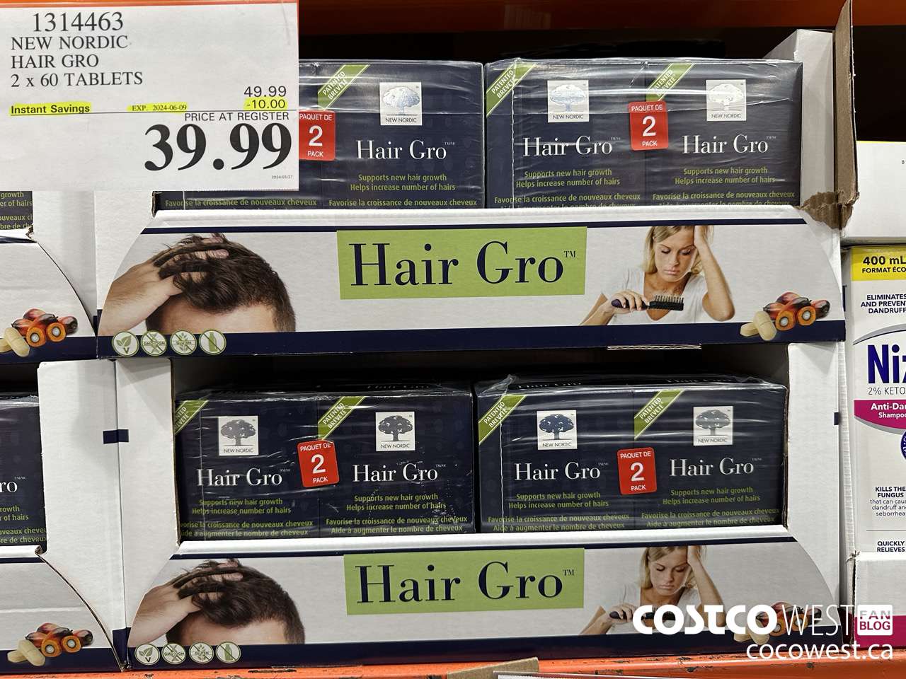 1314463 NEW NORDIC HAIR GRO 2 X 60 TABLETS ($10.00 INSTANT SAVINGS EXPIRES ON 2024-06-09) $39.99