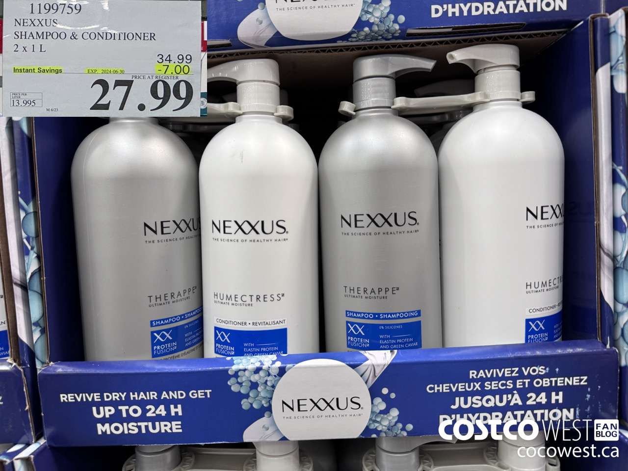 1199759 NEXXUS SHAMPOO & CONDITIONER 2 X 1L ($7.00 INSTANT SAVINGS EXPIRES ON 2024-06-30) $27.99