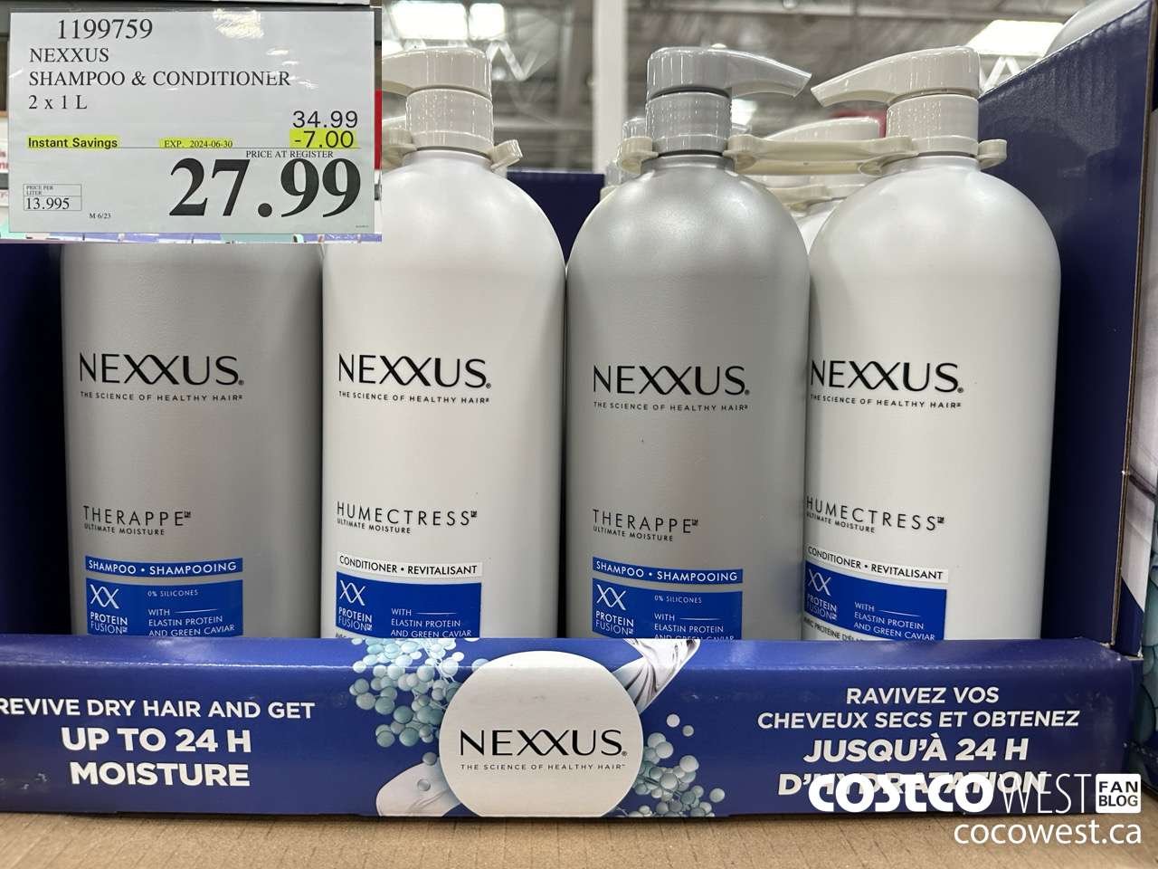 1199759 NEXXUS SHAMPOO & CONDITIONER 2 X 1L ($7.00 INSTANT SAVINGS EXPIRES ON 2024-06-30) $27.99