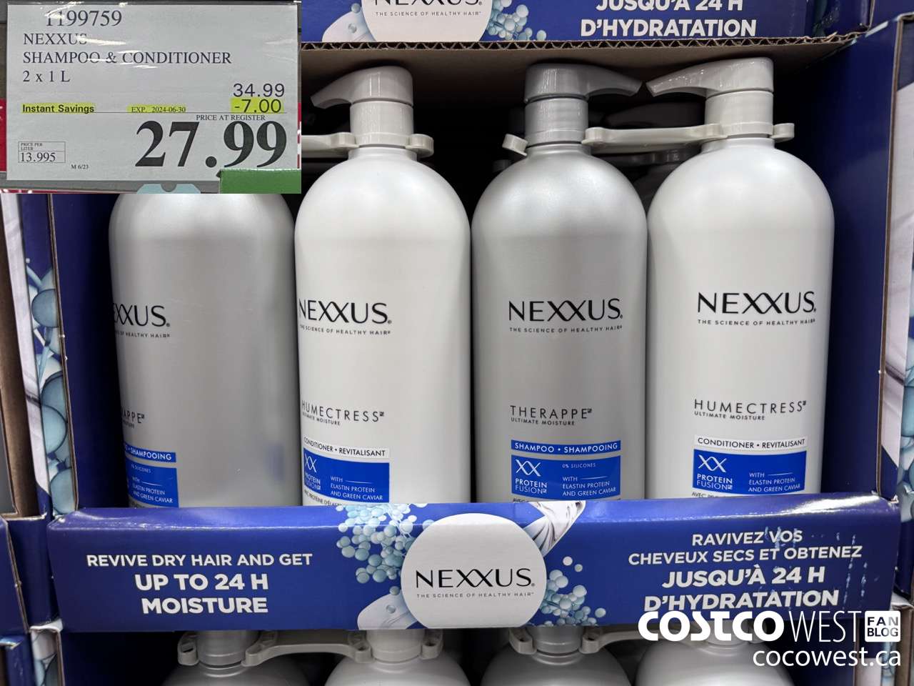 1199759 NEXXUS SHAMPOO & CONDITIONER 2 X 1L ($7.00 INSTANT SAVINGS EXPIRES ON 2024-06-30) $27.99