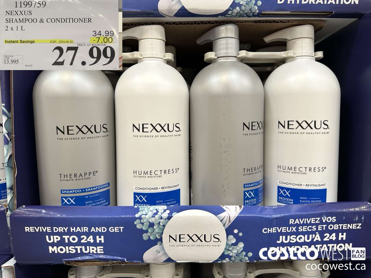 1199759 NEXXUS SHAMPOO & CONDITIONER 2 X 1L ($7.00 INSTANT SAVINGS EXPIRES ON 2024-06-30) $27.99