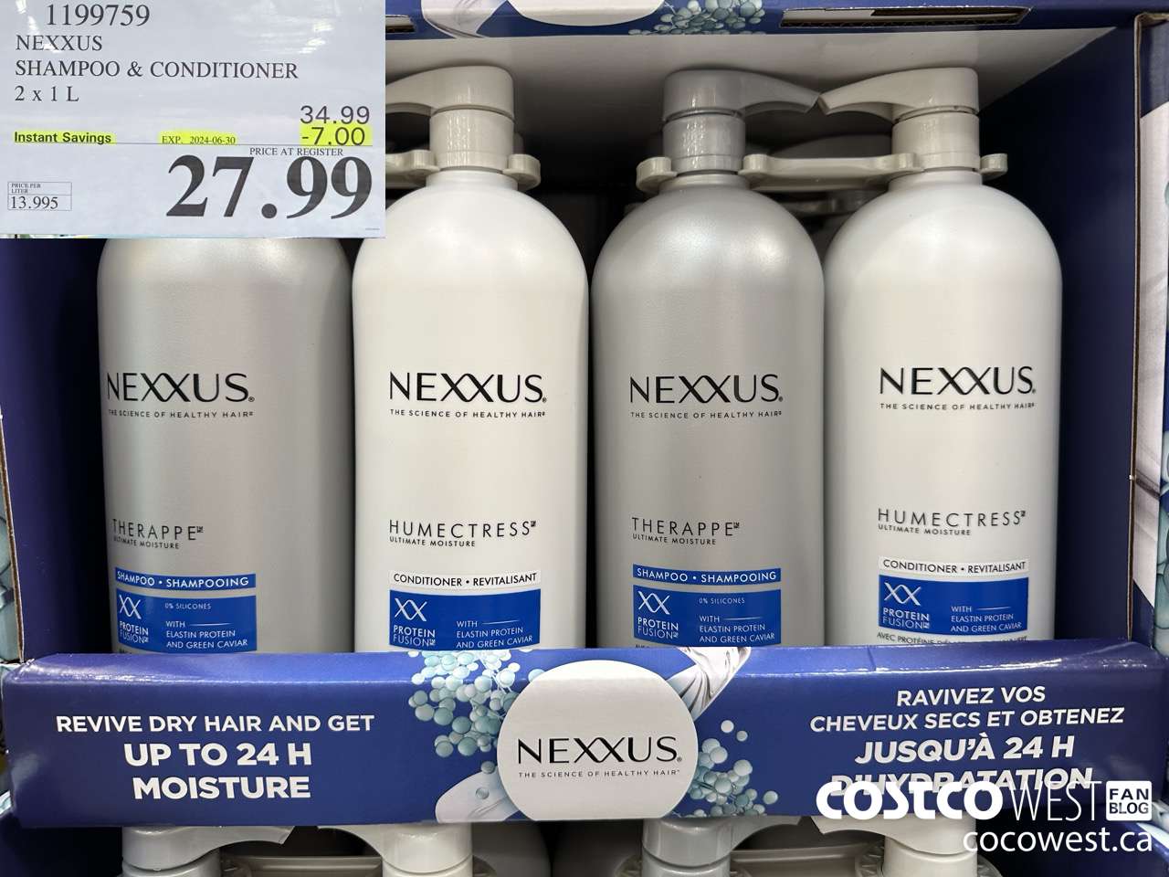 1199759 NEXXUS SHAMPOO & CONDITIONER 2 X 1L ($7.00 INSTANT SAVINGS EXPIRES ON 2024-06-30) $27.99
