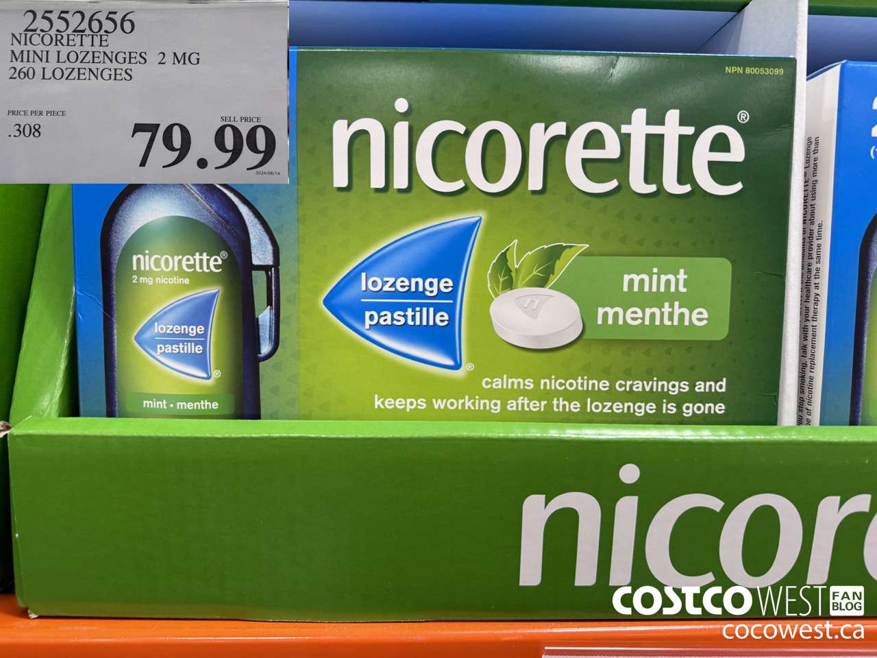 2552656 NICORETTE MINI LOZENGES 2 MG 260 LOZENGES $79.99