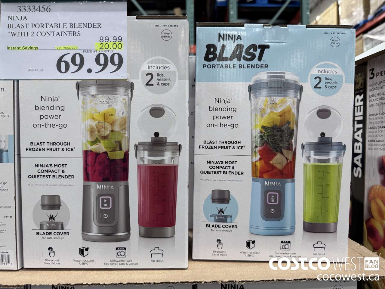 3333456 NINJA BLAST PORTABLE BLENDER WITH 2 CONTAINERS ($20.00 INSTANT SAVINGS EXPIRES ON 2024-06-30) $69.99