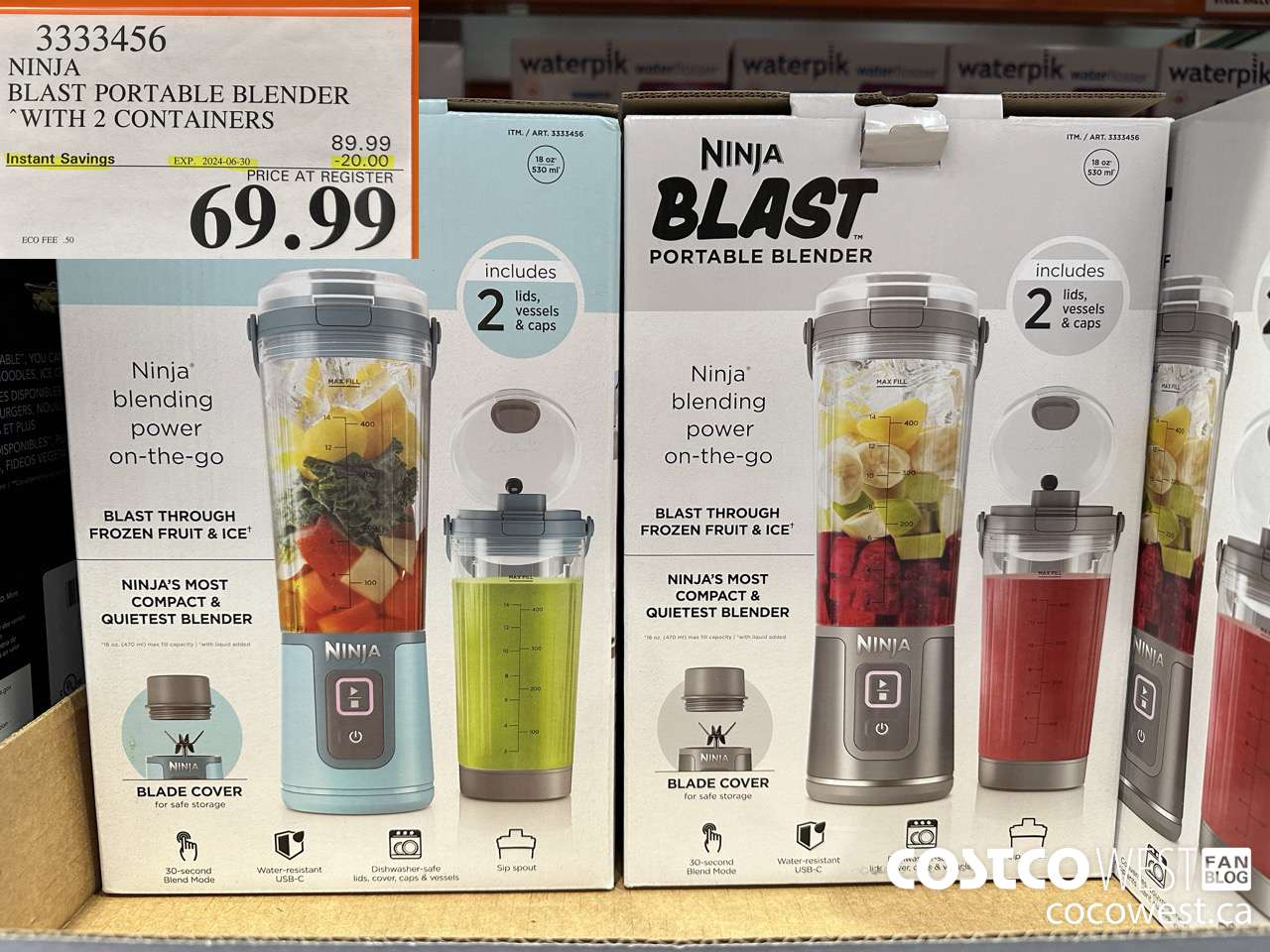 3333456 NINJA BLAST PORTABLE BLENDER WITH 2 CONTAINERS ($20.00 INSTANT SAVINGS EXPIRES ON 2024-06-30) $69.99