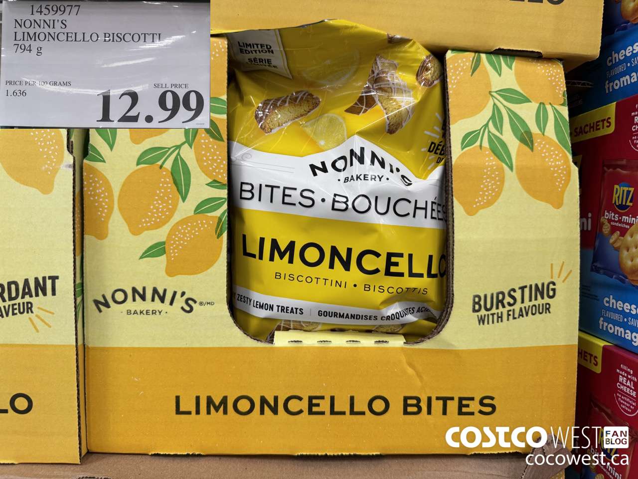 1459977 NONNI'S LIMONCELLO BISCOTTI BITES 794 g $12.99