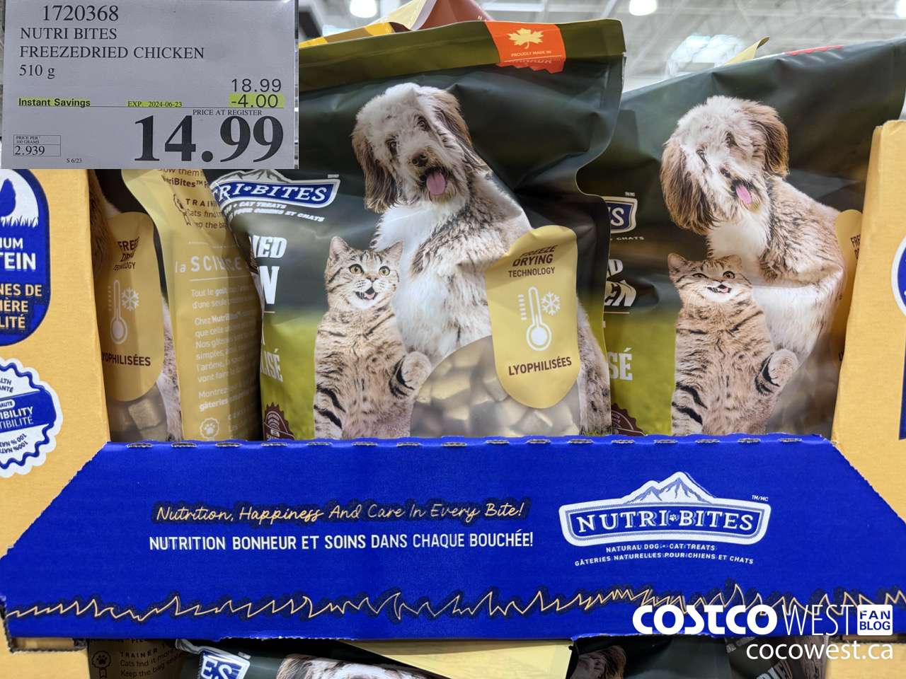 1720368 NUTRI BITES FREEZEDRIED CHICKEN 510G ($4.00 INSTANT SAVINGS EXPIRES ON 2024-06-23) $14.99