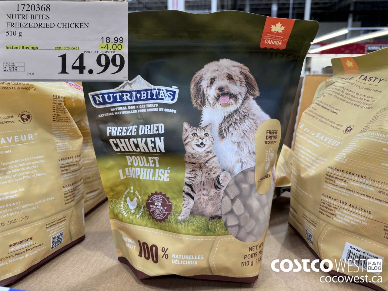 1720368 NUTRI BITES FREEZEDRIED CHICKEN 510G ($4.00 INSTANT SAVINGS EXPIRES ON 2024-06-23) $14.99