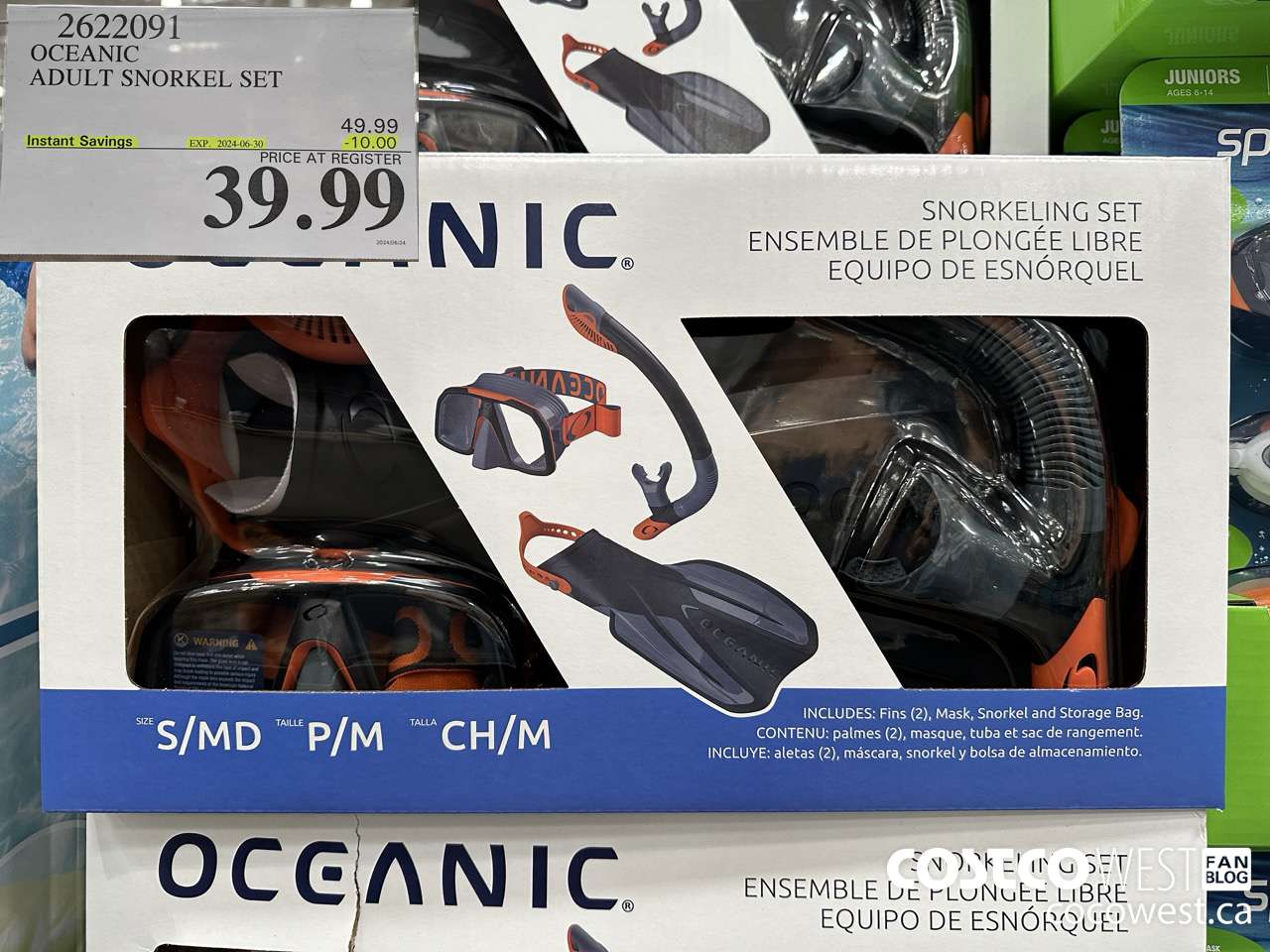 2622091 OCEANIC ADULT SNORKEL SET ($10.00 INSTANT SAVINGS EXPIRES ON 2024-06-30) $39.99