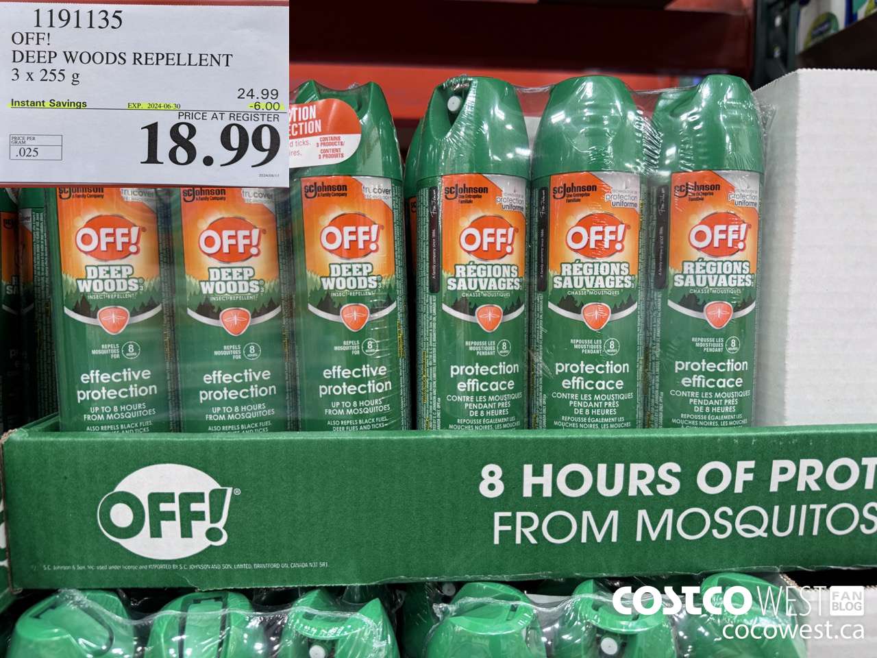 1191135 OFF! DEEP WOODS INSECT REPELLENT 3 x 255 g ($6.00 INSTANT SAVINGS EXPIRES ON 2024-06-30) $18.99